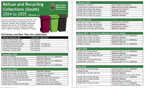 Last green bin collections of the year .